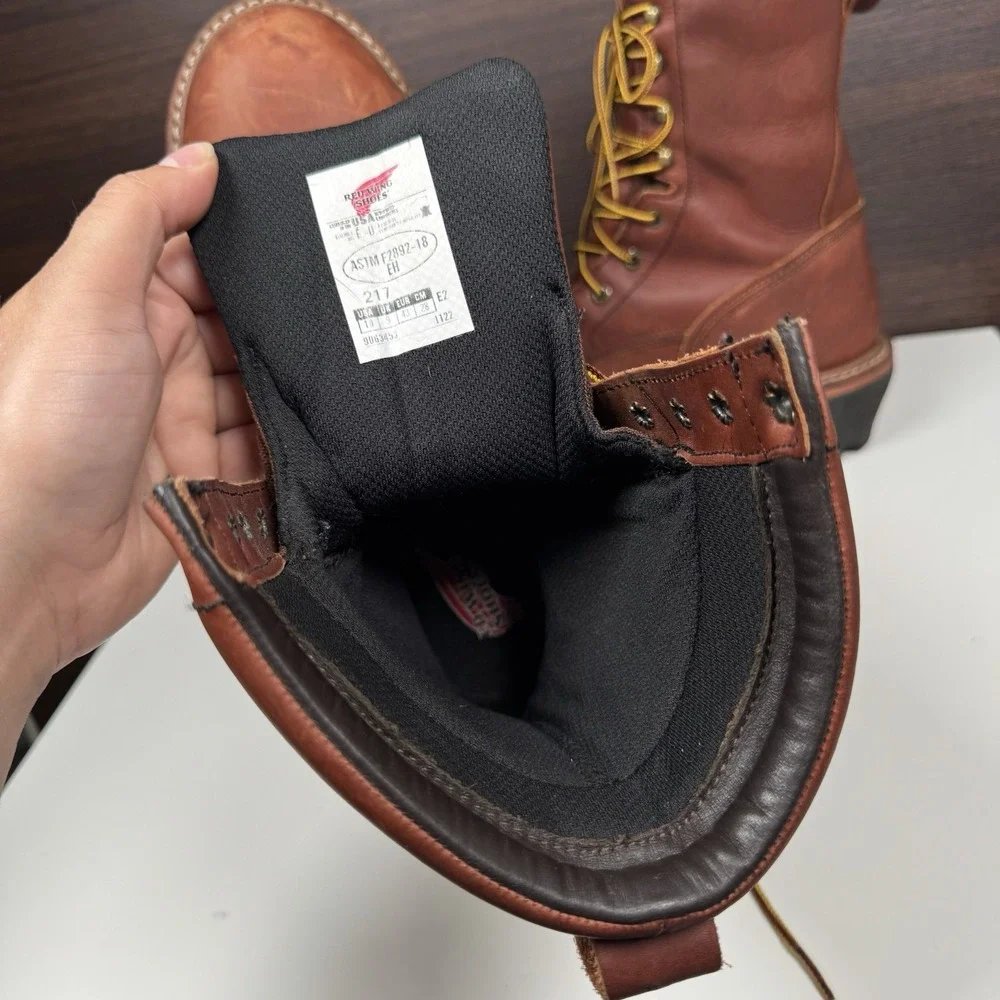 Red Wing 217 Waterproof Logger Boots Men's 10 EE - Brown Leather - Soft Toe